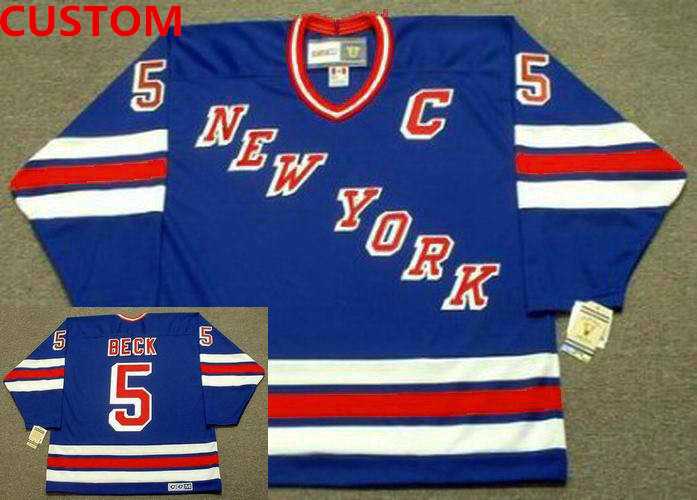 Men%27s New York Rangers custom CCM Vintage Away NHL Hockey Jersey